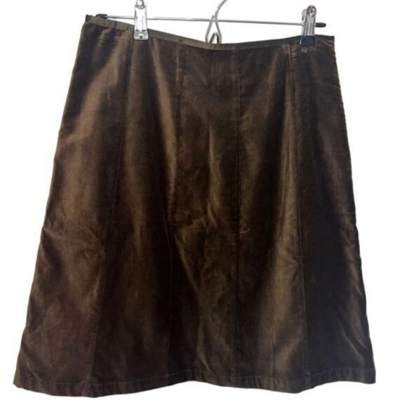Sundance Brown Velvet A-Line Skirt Womens Size 6 - Picture 1 of 6